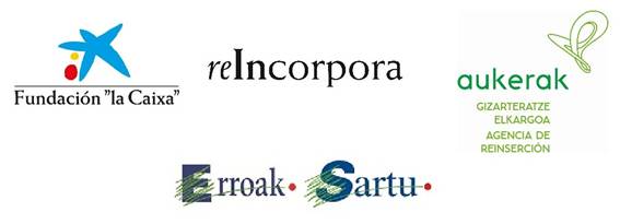 Logoak: Erroak Elkartea, Sartu Taldea, "la Caixa" Fundazioa, reIncorora, aukerak gizarteratze elkargoa