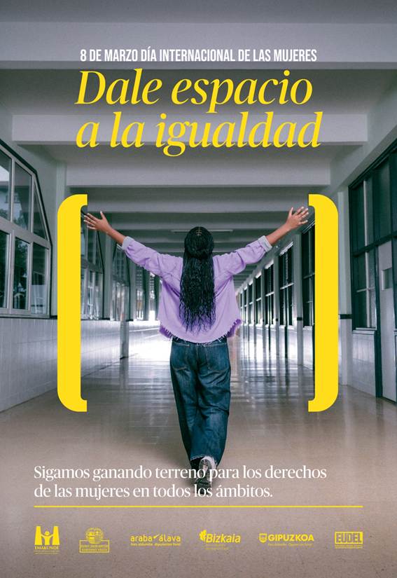 Cartel de la campaña “Dale espacio a la igualdad” del 8 de marzo impulsada por Emakunde